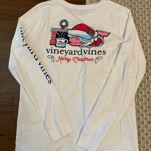 Vineyard Vines long sleeve White Mrs. Claus Tee - Sz. Adult Small